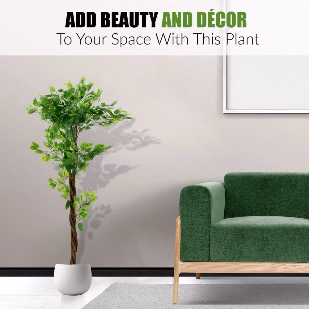 Havendro Artificial Ficus Tree Plant, Green, Height: 150 cm – 3