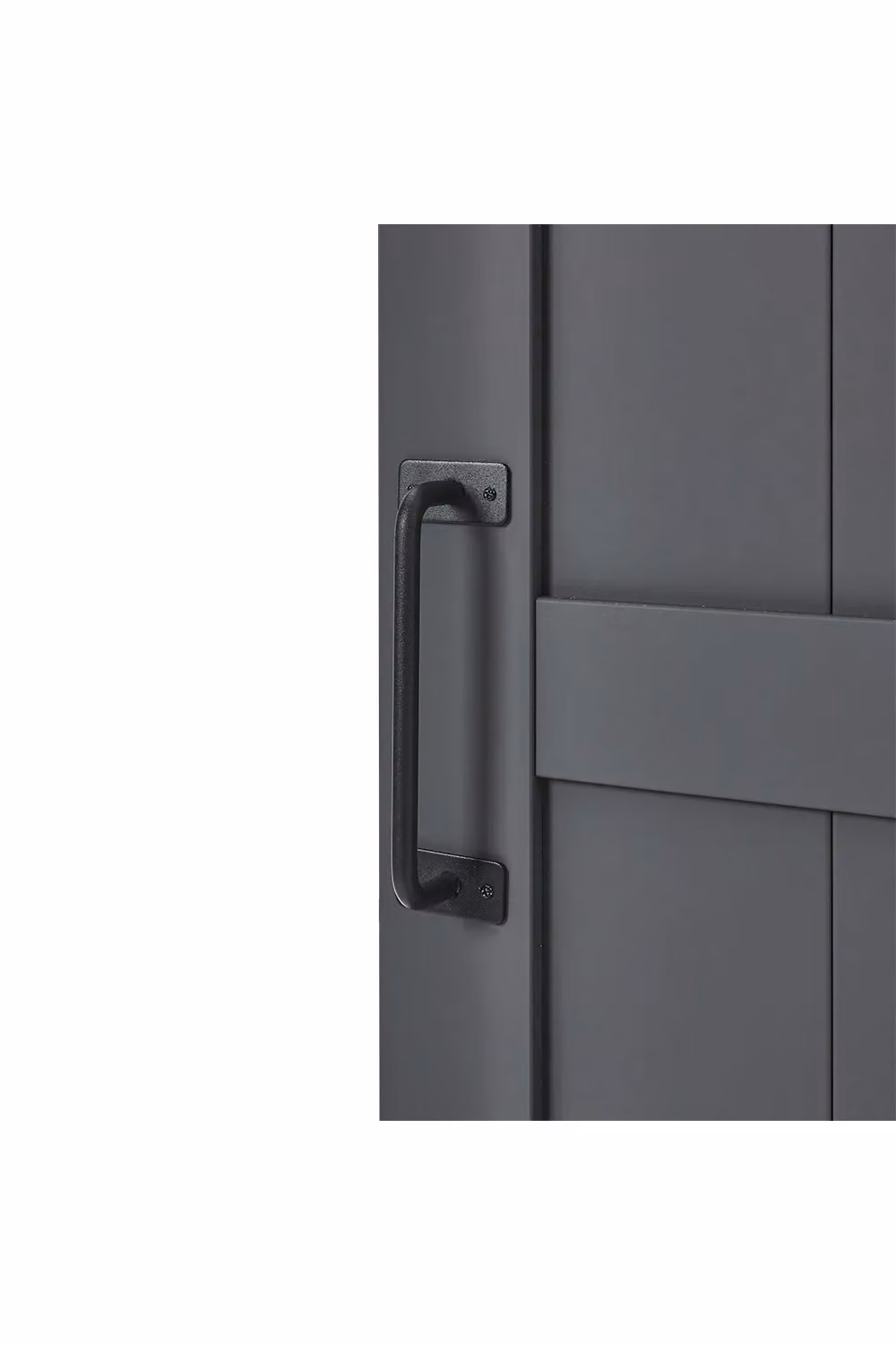 Living and Home Dark Grey Lacquered Wooden Farmhouse Style Sliding Barn Door, W/D/H: 91 x 3.5 x 213 cm – 3