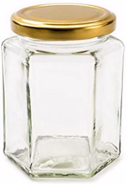 KDMD Glass Jam Jar with Screw Lid, 150 ml, Clear
