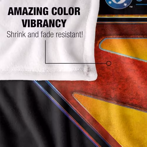Warner Bros. Supergirl 2026 Full Colour Shield Name Under Royal Silky Touch Super Soft Fleece Throw Blanket, Multicolour, W: 152 cm, D: 127 cm – 3