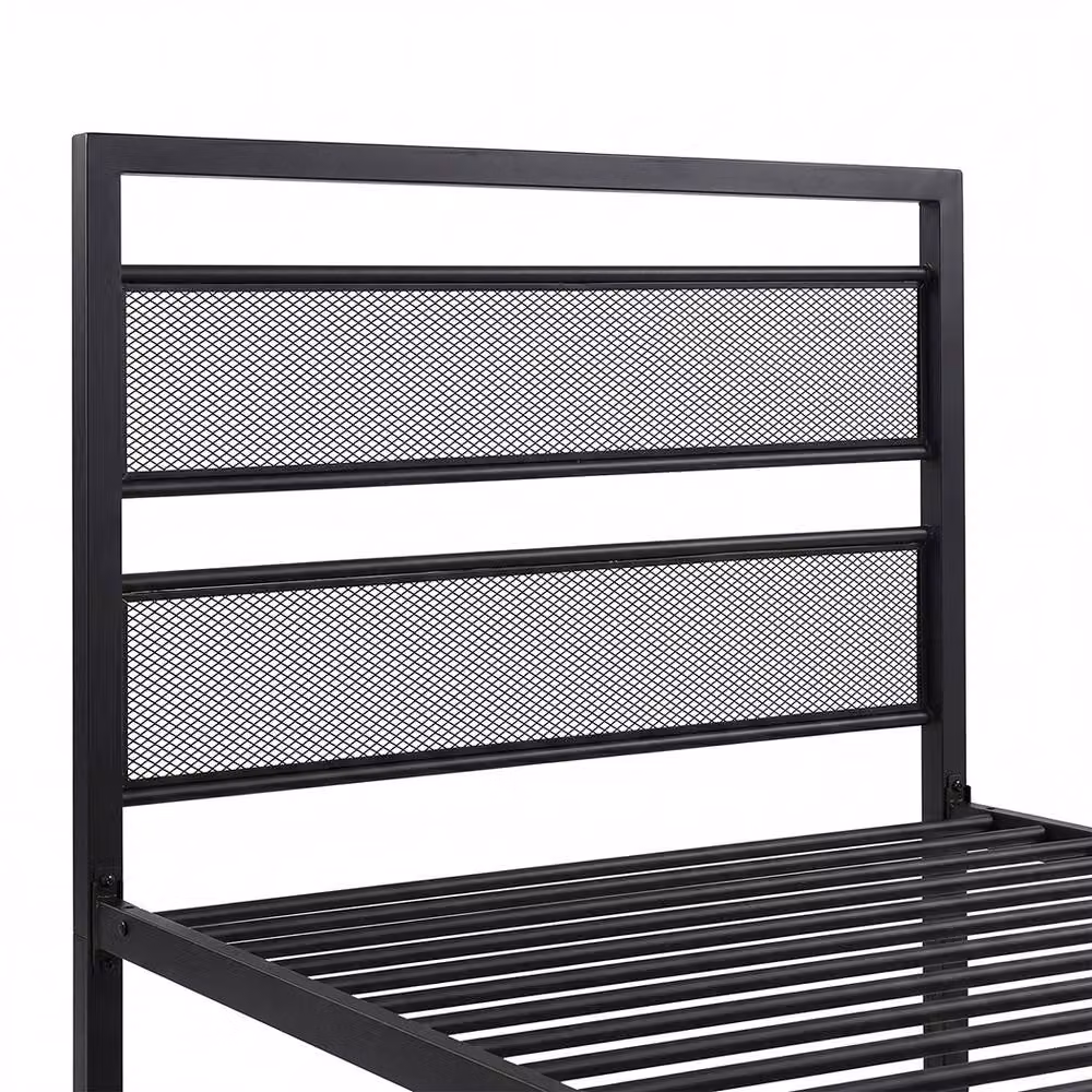 Levede Black Metal Single Bed Frame with 360 Degree Rotating TV Mount and Lift Up Base, W/D/H: 90 x 190 cm – 4