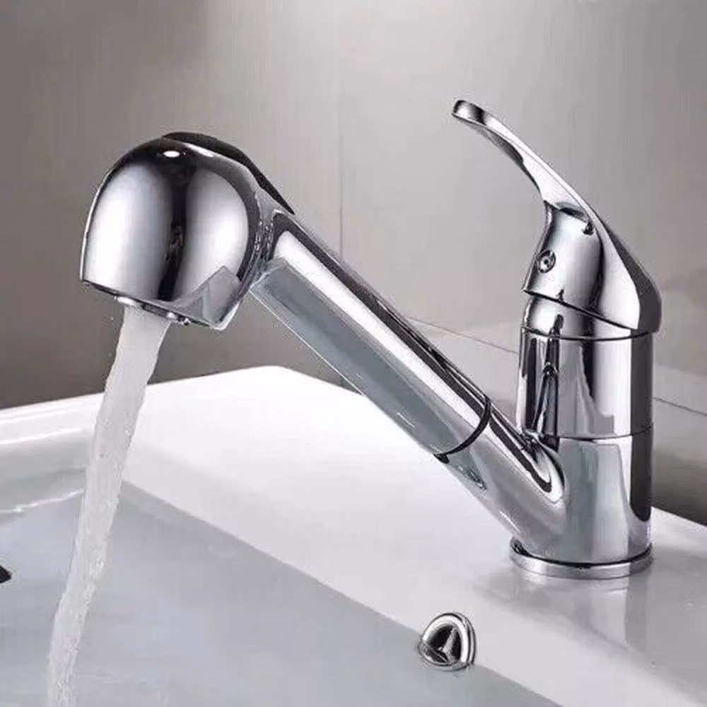 Kelvenix Silver Kitchen Sink Mixer Tap with Pull Out Spout and Spray Function – 4