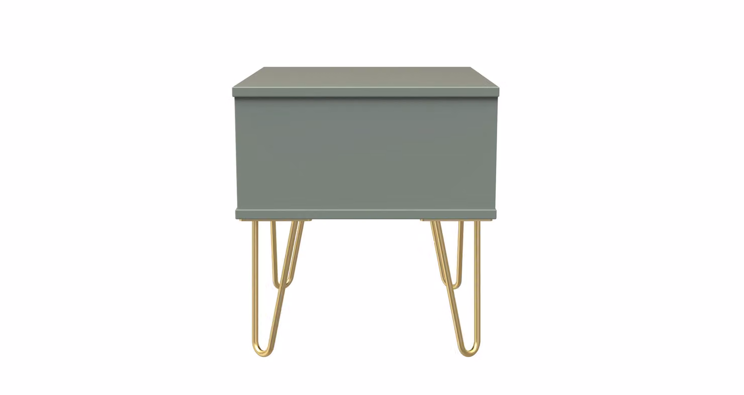 Ready Assembled 2 U Fuji 1 Drawer Bedside Table in Pale Green and Gold – 2