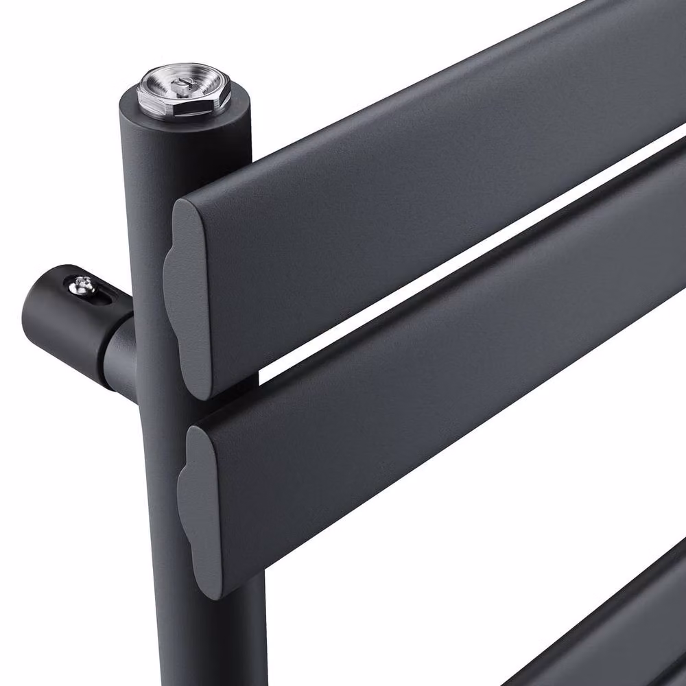 ERGOVEXA Black Steel Flat Panel Towel Rail Radiator – 3