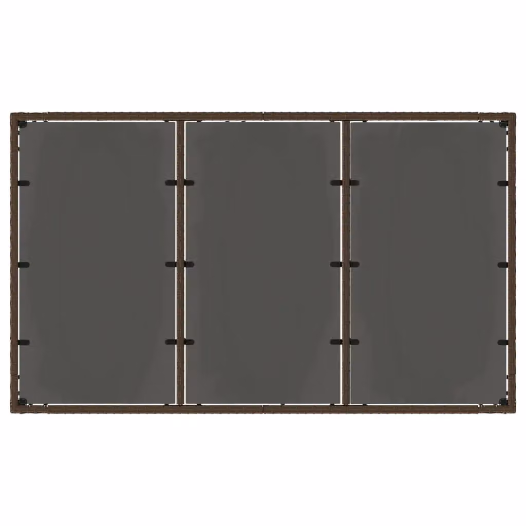 Berkfield Home Brown Poly Rattan Garden Table with Glass Top, W/D/H: 150 x 90 x 75 cm – 4