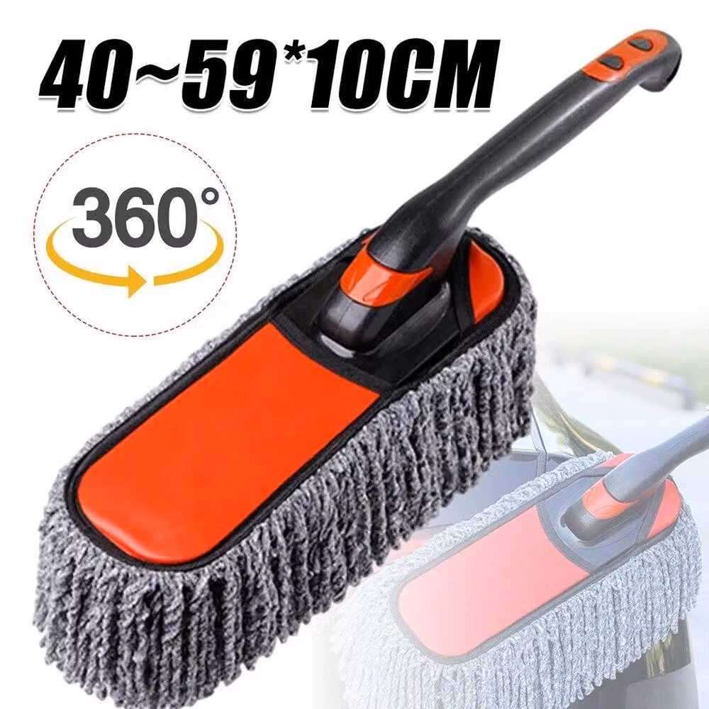 VOGREX Extendable Soft Car Wash Mop and Window Cleaner with Telescopic Handle in Red – 3