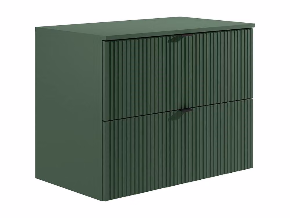 Vente-unique Striped Wall-Hung Vanity Unit with Countertop in Matt Green and White, W/D/H: 80 x 47 x 60 cm – 3