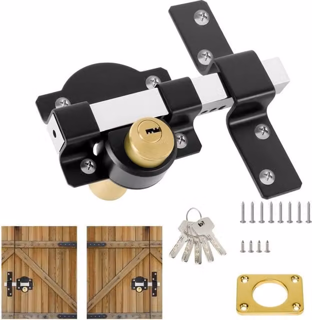 EONLION Black Steel Rim Lock Garage and Gate Bolt, W: 520 mm, H: 10000 mm – 1