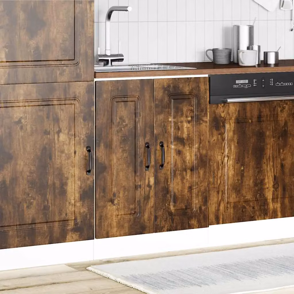 Berkfield Home Kalmar Sink Base Cabinet, Smoked Oak, Brown, W/D/H: 60 x 46 x 81.5 cm – 3