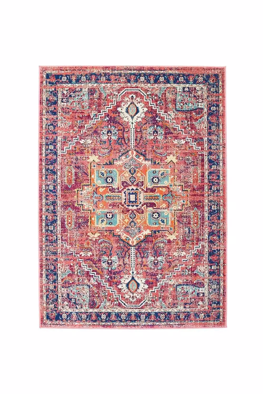 e-Rugs Classic Granada Geometric Abstract Persian Traditional Rug Runner in Red and Multicolour, W: 67 cm, L: 200 cm – 3