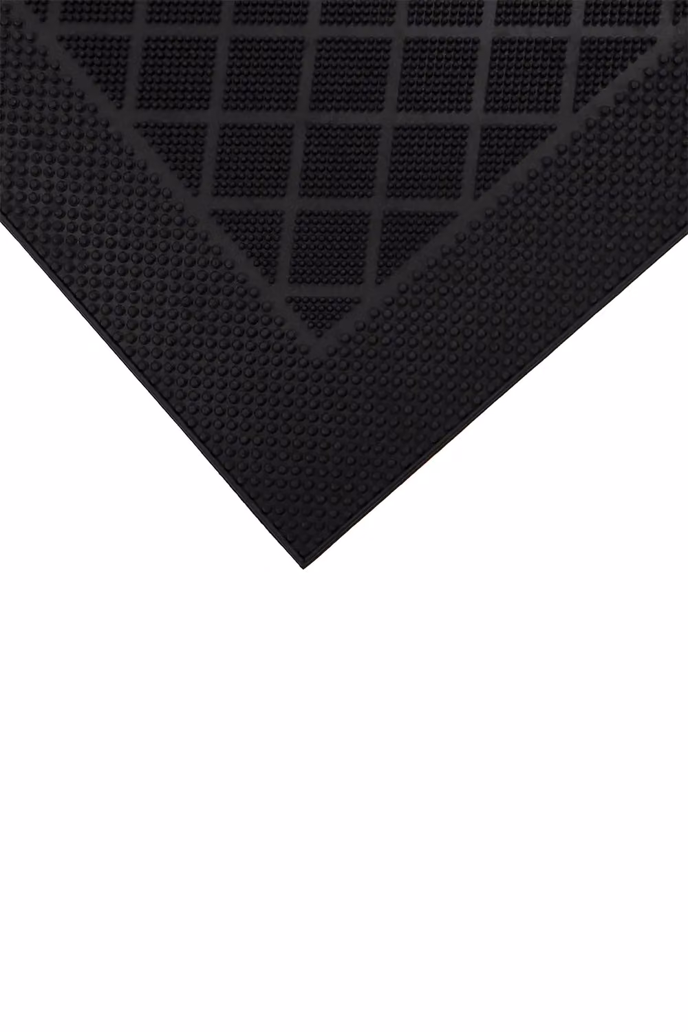 JVL Harlequin Black Rubber Pin Scraper Doormat, W: 40 cm, D: 60 cm – 6