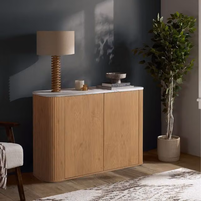 Birlea Kagu 2 Door Modern Wood Sideboard in Brown