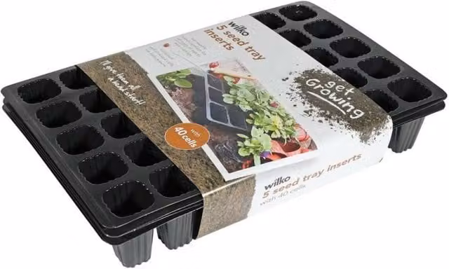 KDMD 40 Cell Black Plastic Seed Tray Insert, Pack of 5
