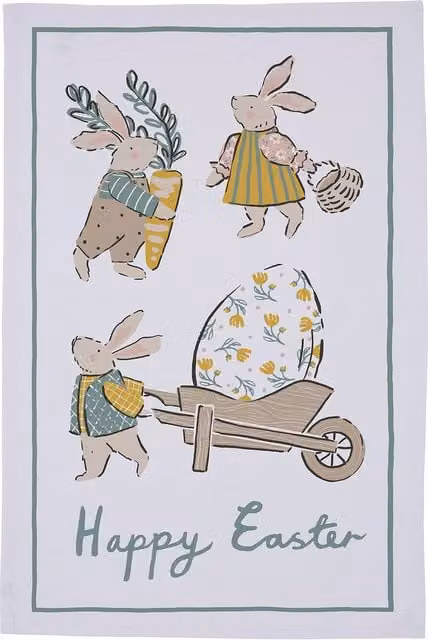 Ulster Weavers Happy Easter Food Print Multicolour Cotton Tea Towel with Hanging Loop
