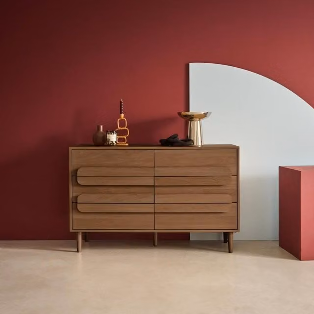 sweeek Vintage 6 Drawer Chest in Dark Brown, W/D/H: 120 x 40 x 75 cm
