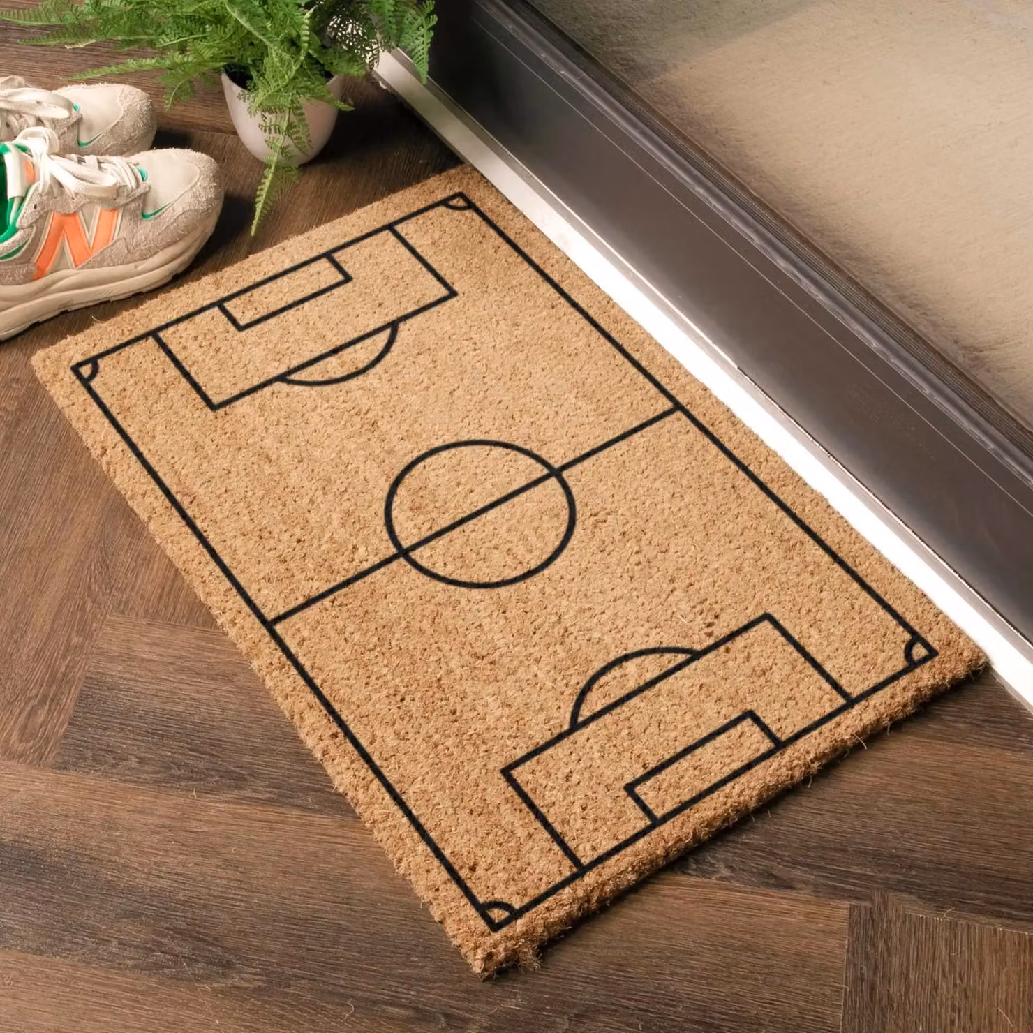 Artsy Mats Football Pitch Doormat in Brown, W/D/H: 60 x 40 cm – 2