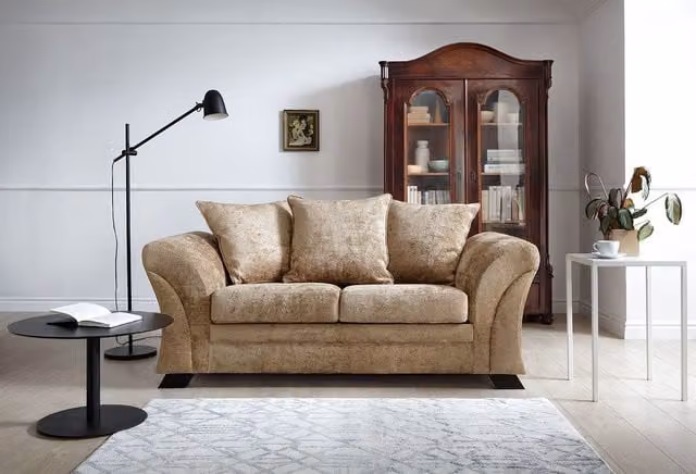 Abakus Direct Farrow 2 Seater Sofa in Brown Crushed Chenille – 1