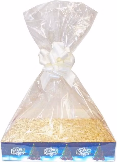 Hampabox Christmas Tree Gift Basket Kit with Blue and Cream Accessories, W/D/H: 20 x 15 x 5 cm