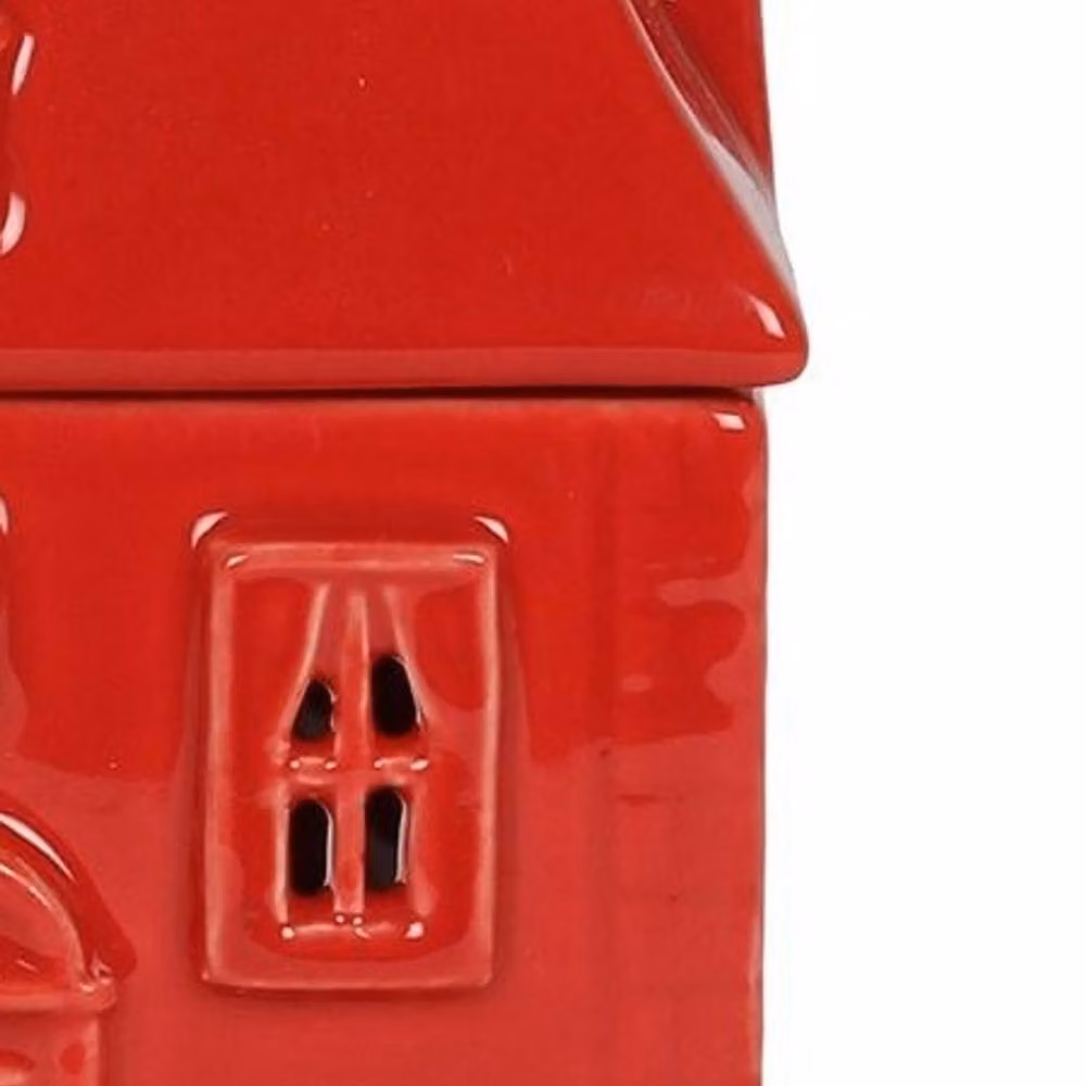 Something Different Red Ceramic House Tealight Oil Burner – 2