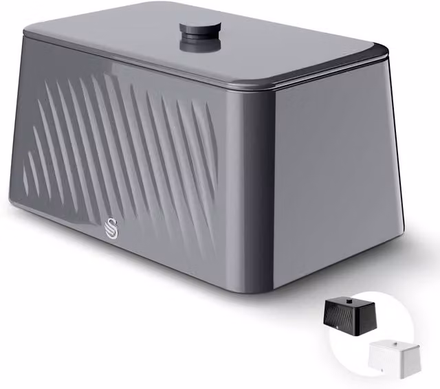 Swan Windsor Bread Bin in Black and Grey