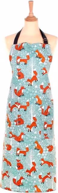 Ulster Weavers Foraging Fox Cotton Apron in Blue and Orange