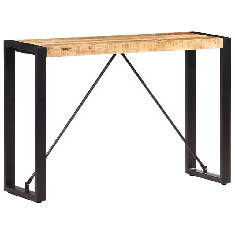 Berkfield Home Beautiful Console Table in Brown Solid Mango Wood, W/D/H: 110 x 35 x 76 cm