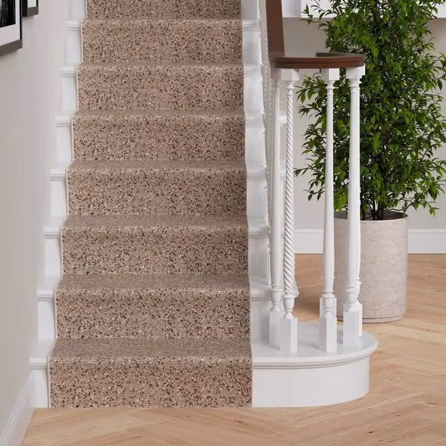 Kukoon Beige Custom Hallway Runner Rug, W: 70 cm, L: 5480 cm