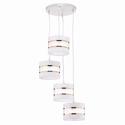 Netlighting Helam Helen Cluster Pendant Ceiling Light in White and Gold/Brass, Diameter: 35 cm – 1