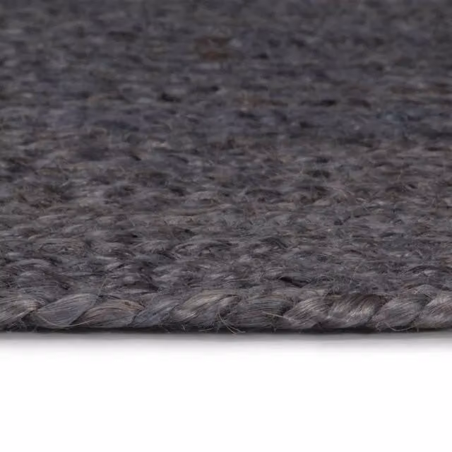 Berkfield Home Handmade Braided Jute Round Rug in Dark Grey, Diameter: 120 cm – 1