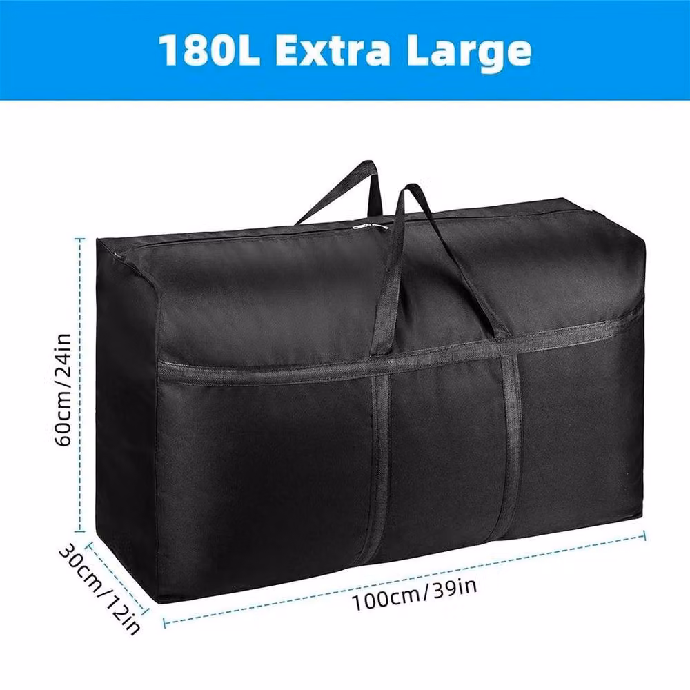 EONLION 4-Piece Extra Large 180L 600D Oxford Fabric Clothes Storage Bags in Black, W: 100 cm – 2