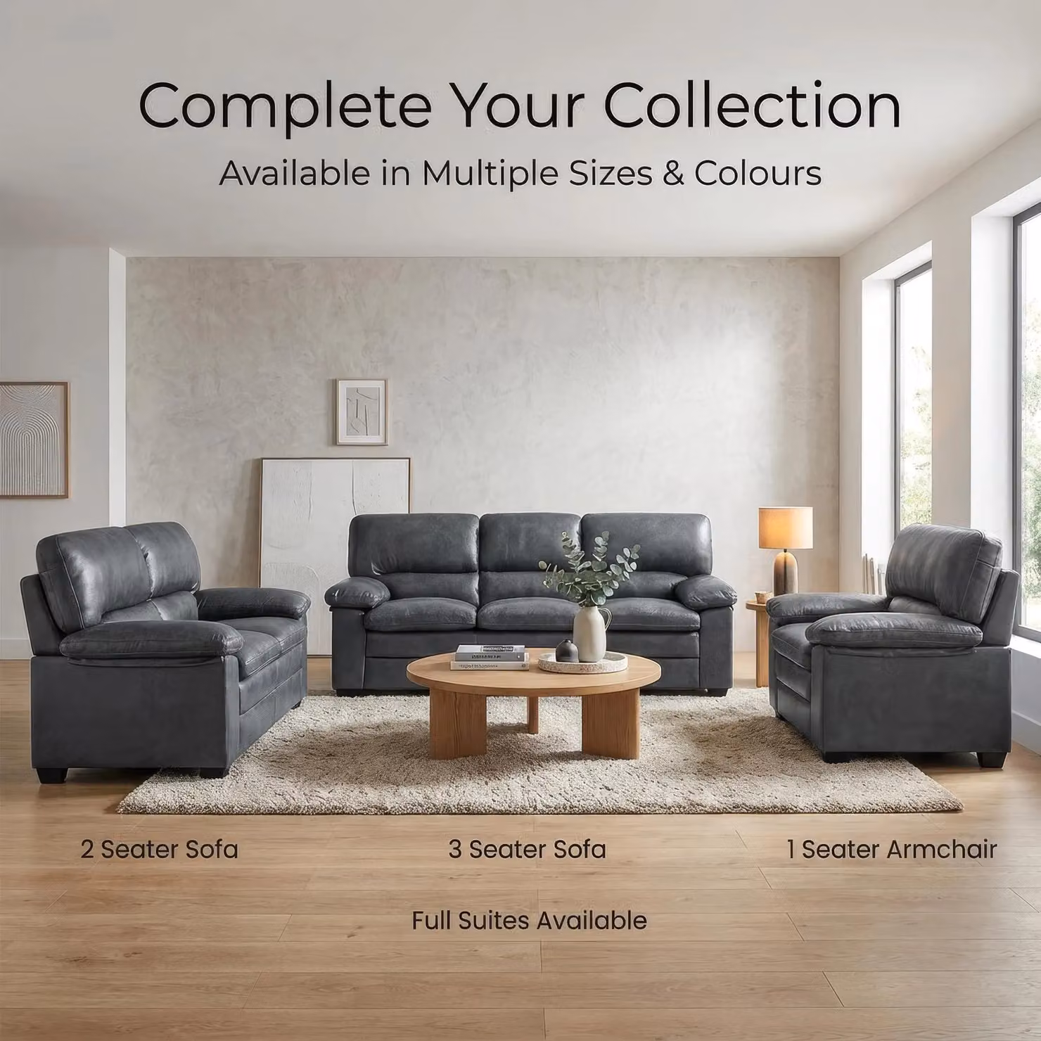 Bravich LTD Oxford Modern 1 Seater Faux Leather Sofa in Grey – 4
