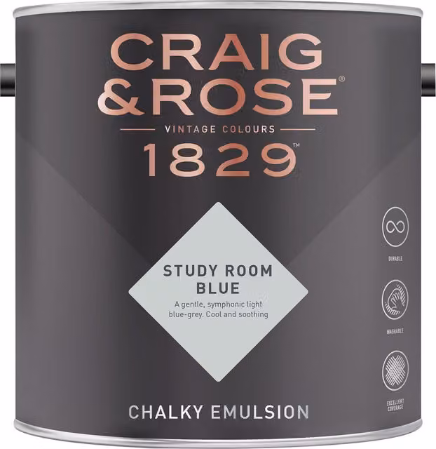 Craig and Rose Chalky Matt Emulsion in Study Room Blue