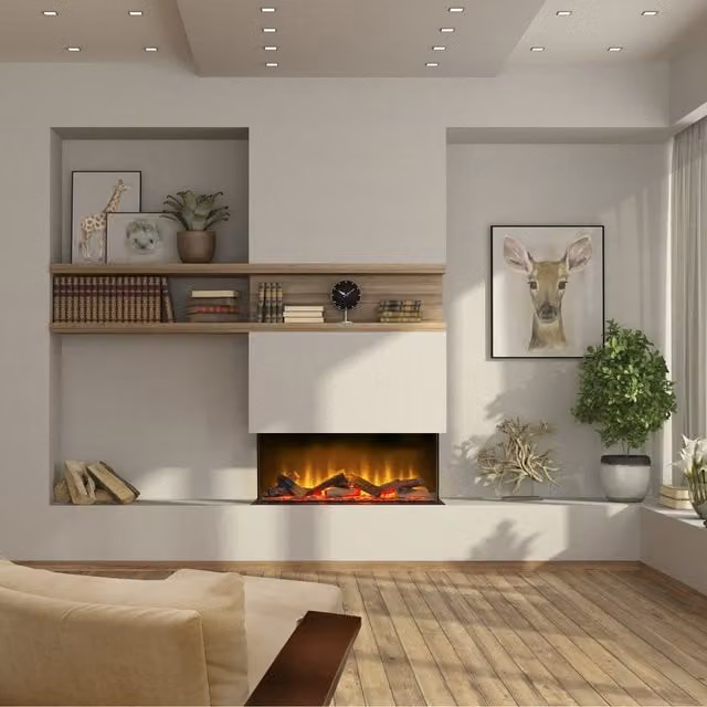 Acantha Aspire 75 Panoramic Media Wall Electric Fire in Black