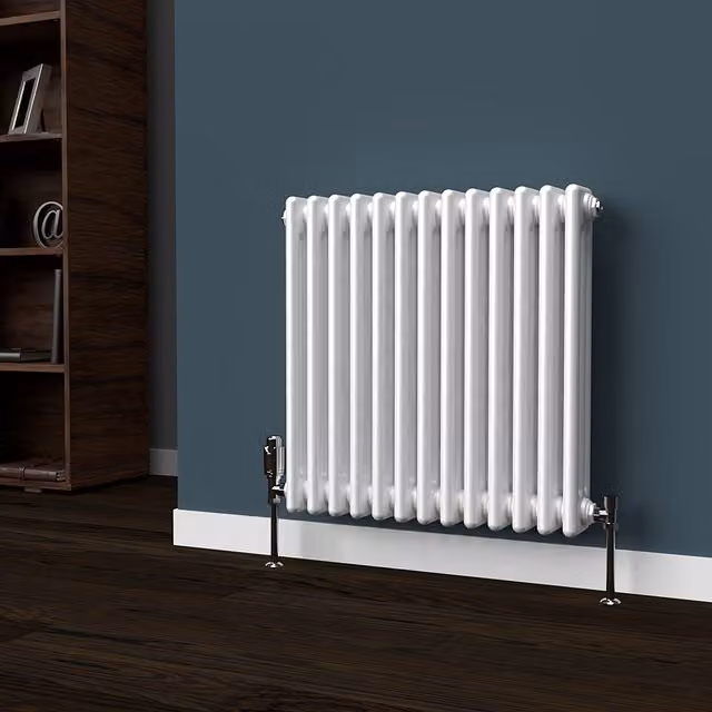 Lux Heat White Steel Horizontal 3 Column Radiator W: 60.0 cm, H: 60.5 cm