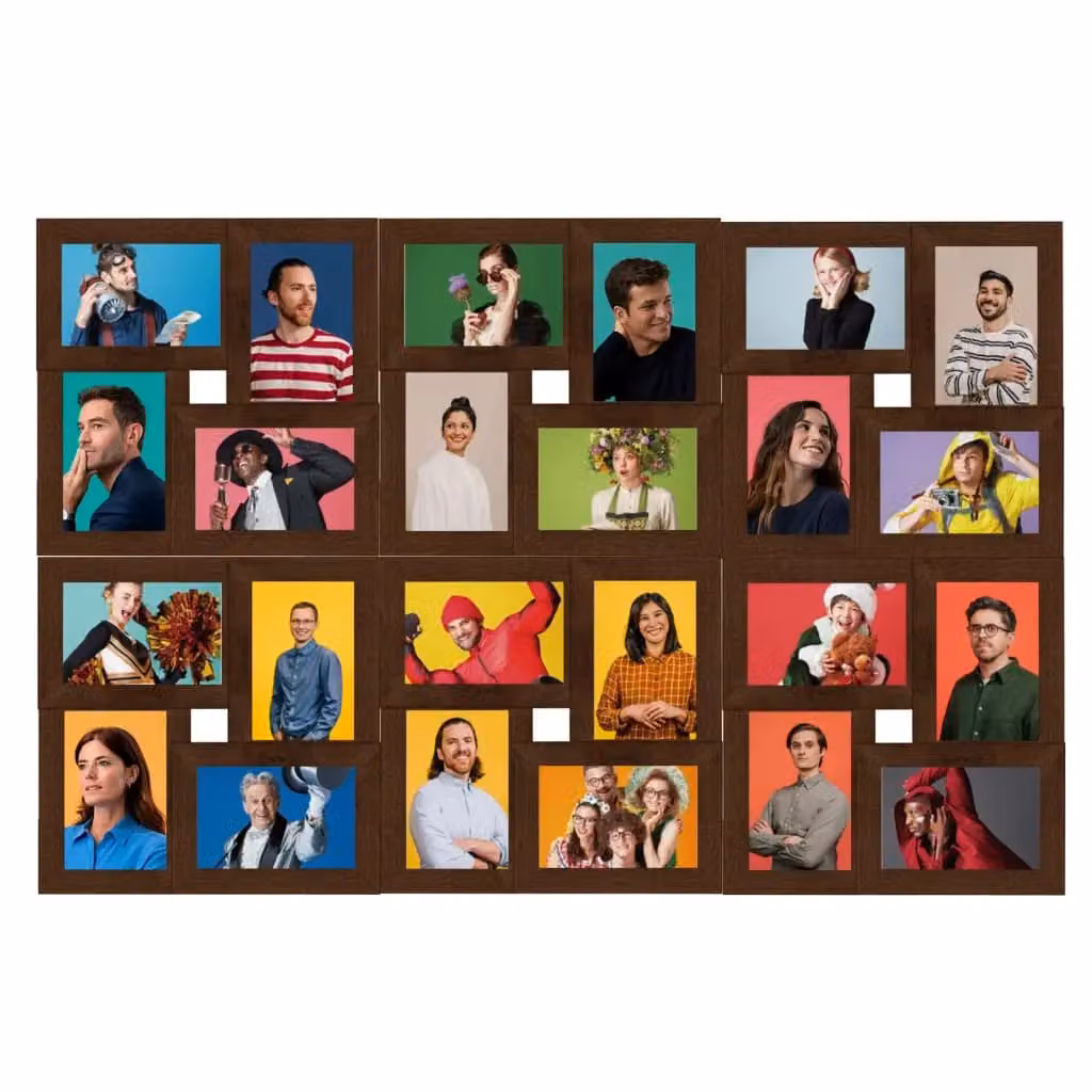 Berkfield Home Modern Collage Photo Frame in Brown for 24 x 10 x 15 cm Pictures – 2