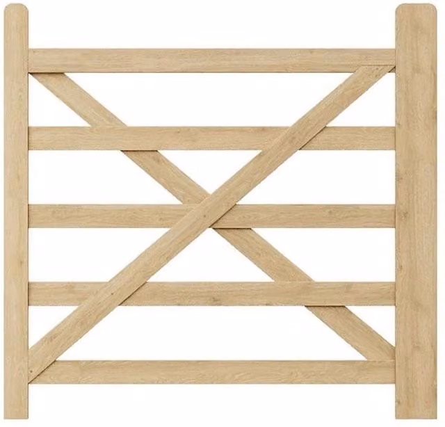 Kelvenix Retro Wood and Stainless Steel Fence Panel Gate in Brown, W: 100 cm, H: 90 cm, D: 90 cm