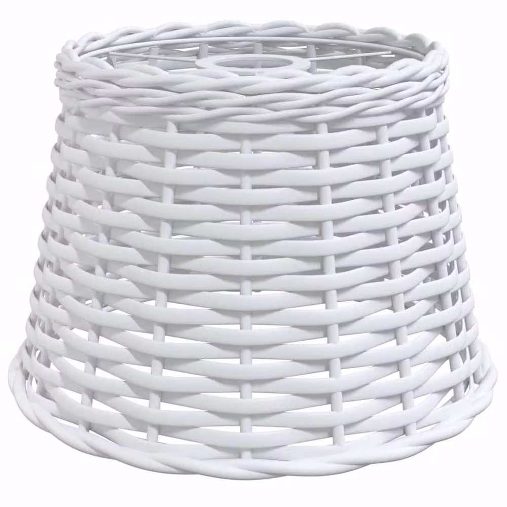 Berkfield Home White Wicker Ceiling Lamp Shade, W/D/H: 25 x 25 x 17 cm – 2
