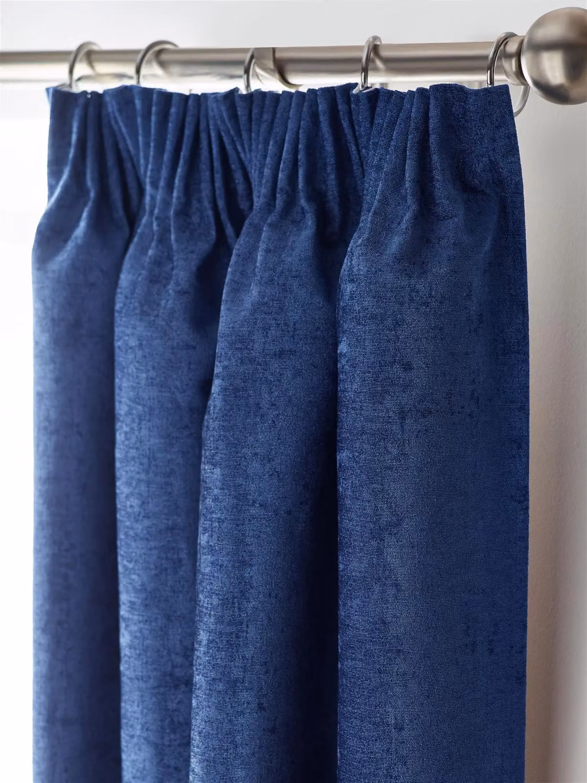 Luxury Living Blue Chenille Blackout Pencil Pleat Top Curtains, W: 117 cm, H: 96.5 cm – 2