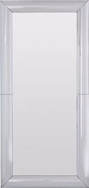 Orsina Abstract Rectangular Wall Mirror with Silver and White Frame, H 190 x W 90 cm