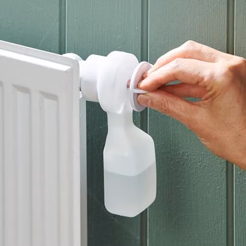 mysmartbuy Radiator Bleeder Tool with Integrated Reservoir and Valve Key in White, H: 15 cm