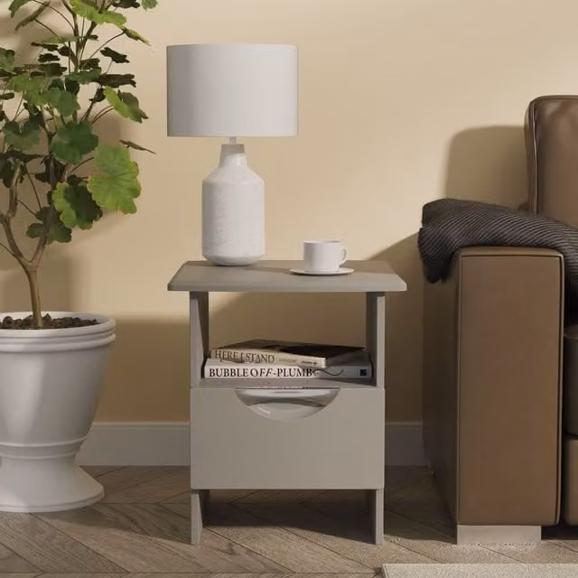2 U Holborn Bottom Drawer Lamp Table in Mid Grey – 1