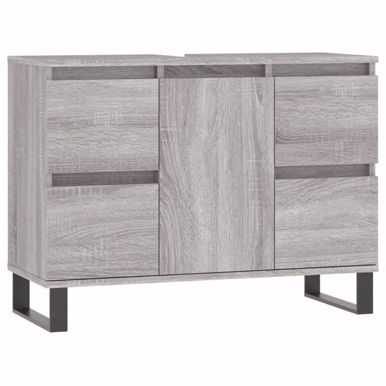 Berkfield Home Grey Sonoma Bathroom Cabinet, W: 80 cm, D: 33 cm, H: 60 cm