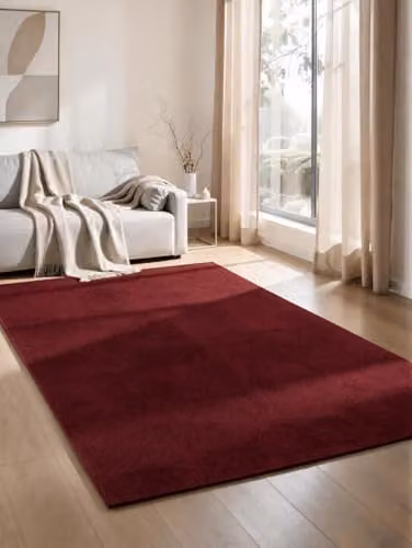 Desire Rugs Red Plain Modern Knitted Rectangular Living Room Area Rug, W: 60 cm, L: 100 cm – 5