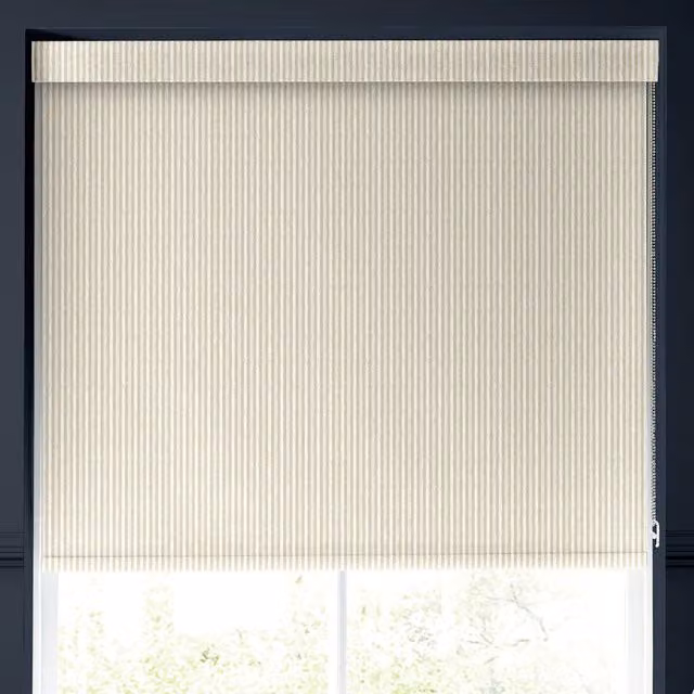 Emily Bond Oscar Stripe Semi-Transparent Made to Measure Roller Blind in Beige