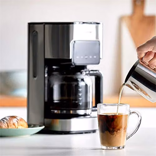VonShef Digital Electric Filter Coffee Machine with 1.5L Capacity, Keep Warm Function and Timer, Silver and Black – 2