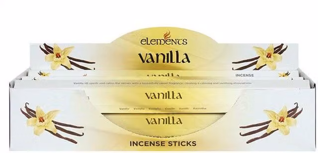 Elements Vanilla Incense Sticks, Set of 6 Packets, Yellow