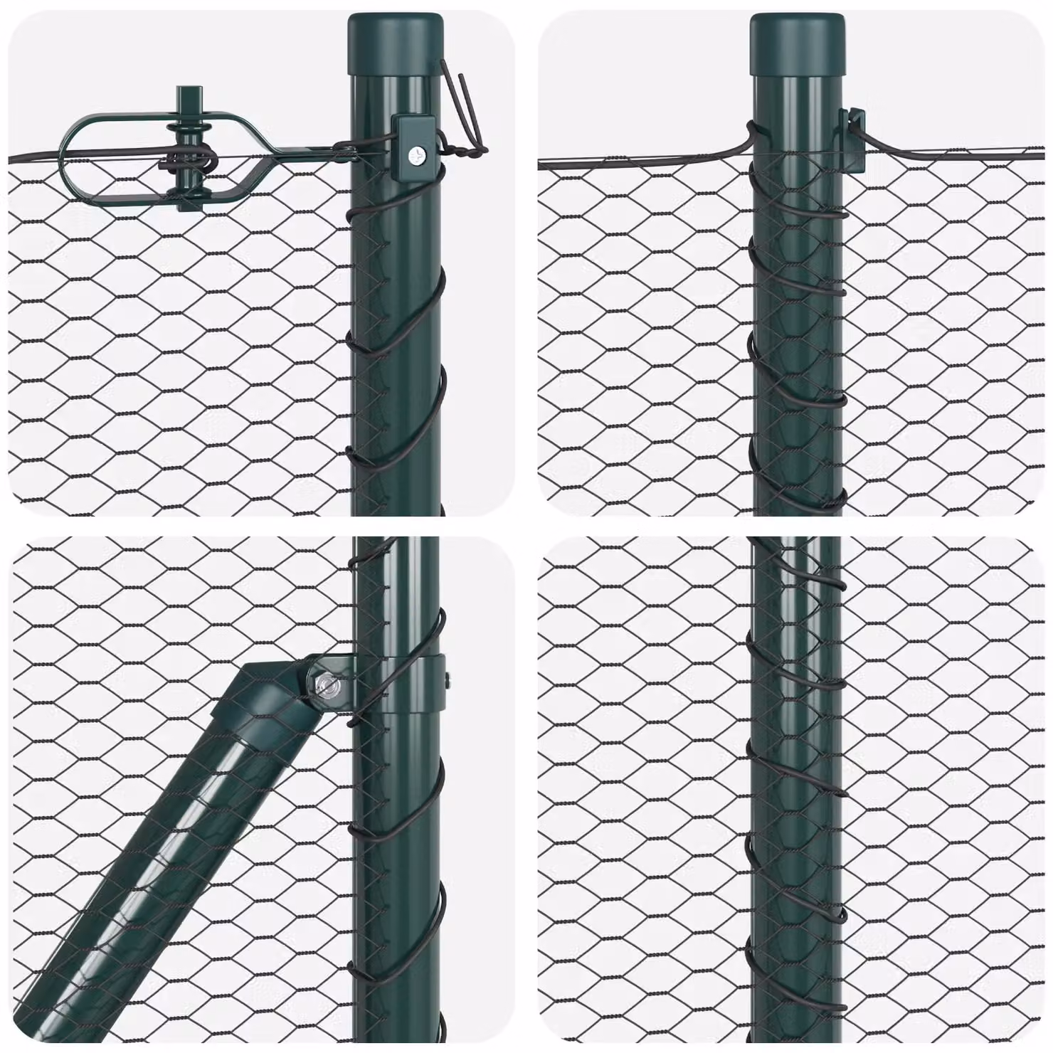 Berkfield Home Hexagon Steel Fence in Grey and Green, 0.8 x 50 m – 5