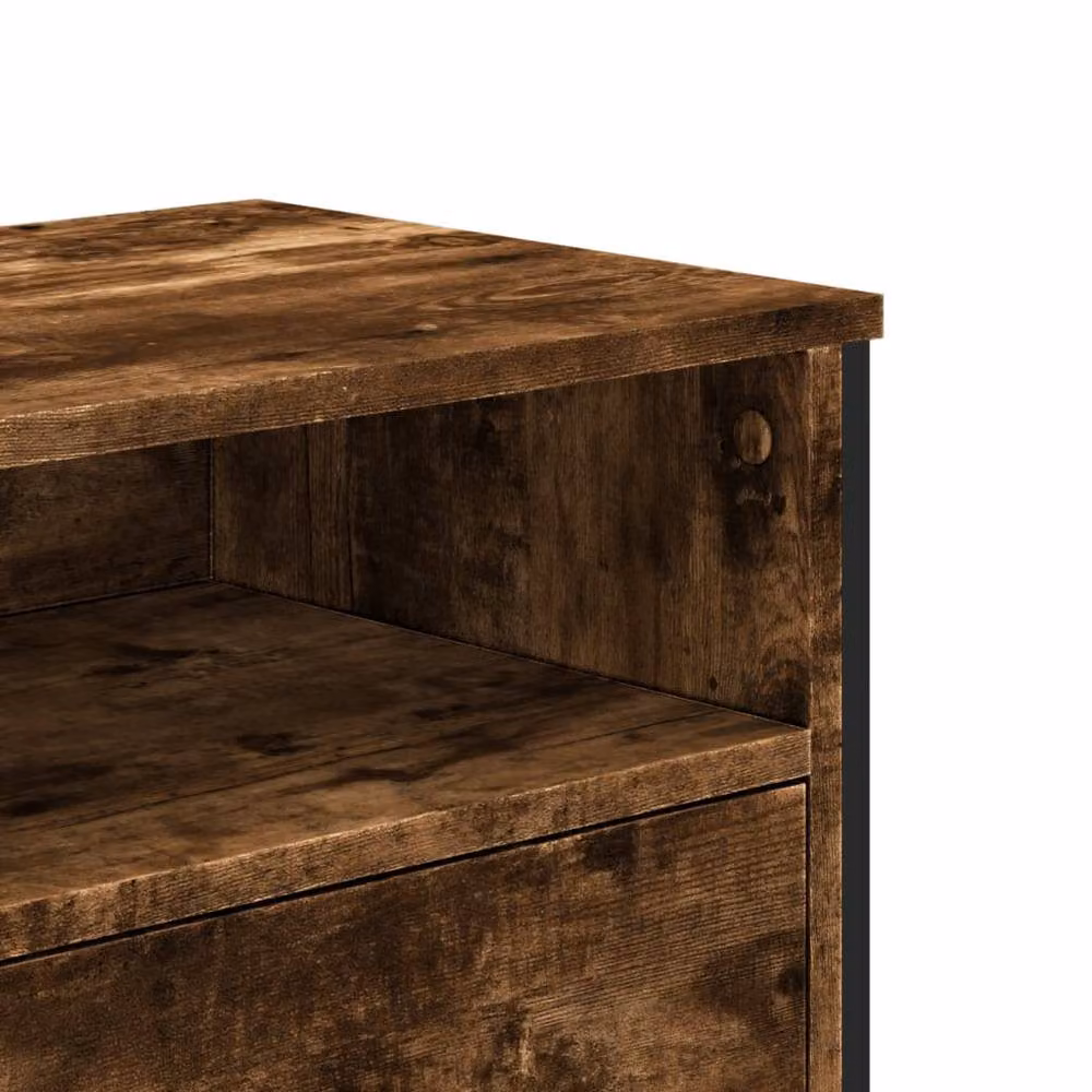 Berkfield Home Smoked Oak TV Cabinet in Brown, W/D/H: 122 x 34 x 41 cm – 4