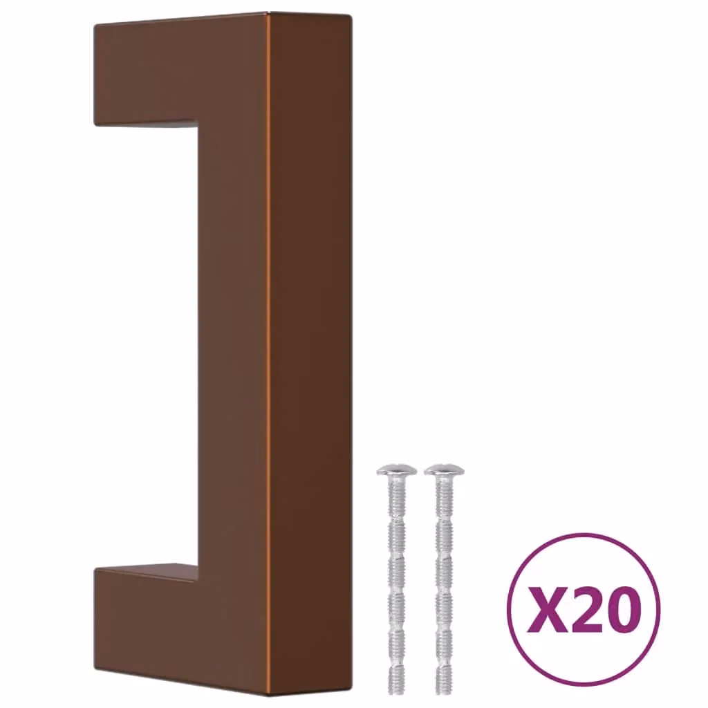Berkfield Home Bronze Stainless Steel Bar Cabinet Handles, 20 Pack, Brown, 64 mm – 1