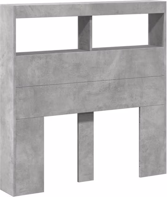 Berkfield Home LED Headboard Cabinet in Concrete Grey, W/D/H: 100 x 17 x 102 cm – 1